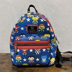 Loungefly DC Comics Justice League Chibi Print Mini Backpack NWT